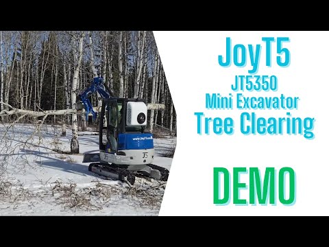 JoyT5 JT5350 3.5 Ton Mini Excavator For Sale, Canada lifting a tree