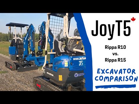 Side by side comparison of Rippa R10 and Rippa R15 mini excavators 
