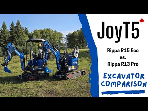 Side by Side comparison of Rippa R13 and R15 mini excavators