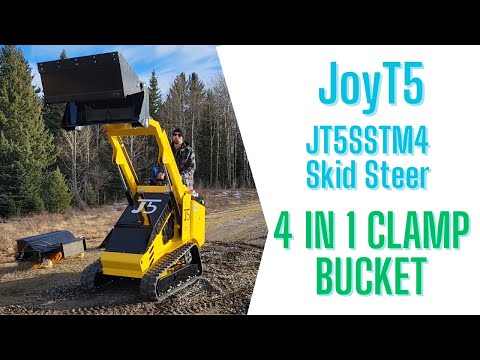 4 in 1 clamp bucket demonstration on Diesel JoyT5 JT5SSTM4 mini skid steer