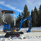 Rippa R10 1 ton mini excavator working on snow covered road in Canada with JoyT5 dealer support for small construction and landscaping projects