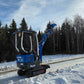 Rippa R10 1 ton mini excavator on a snowy road in Canada with JoyT5 dealer support compact excavator for landscaping and tight spaces