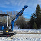 JoyT5 Rippa R10 mini excavator in Canada on snowy road, powerful compact digger for small construction and landscaping projects.