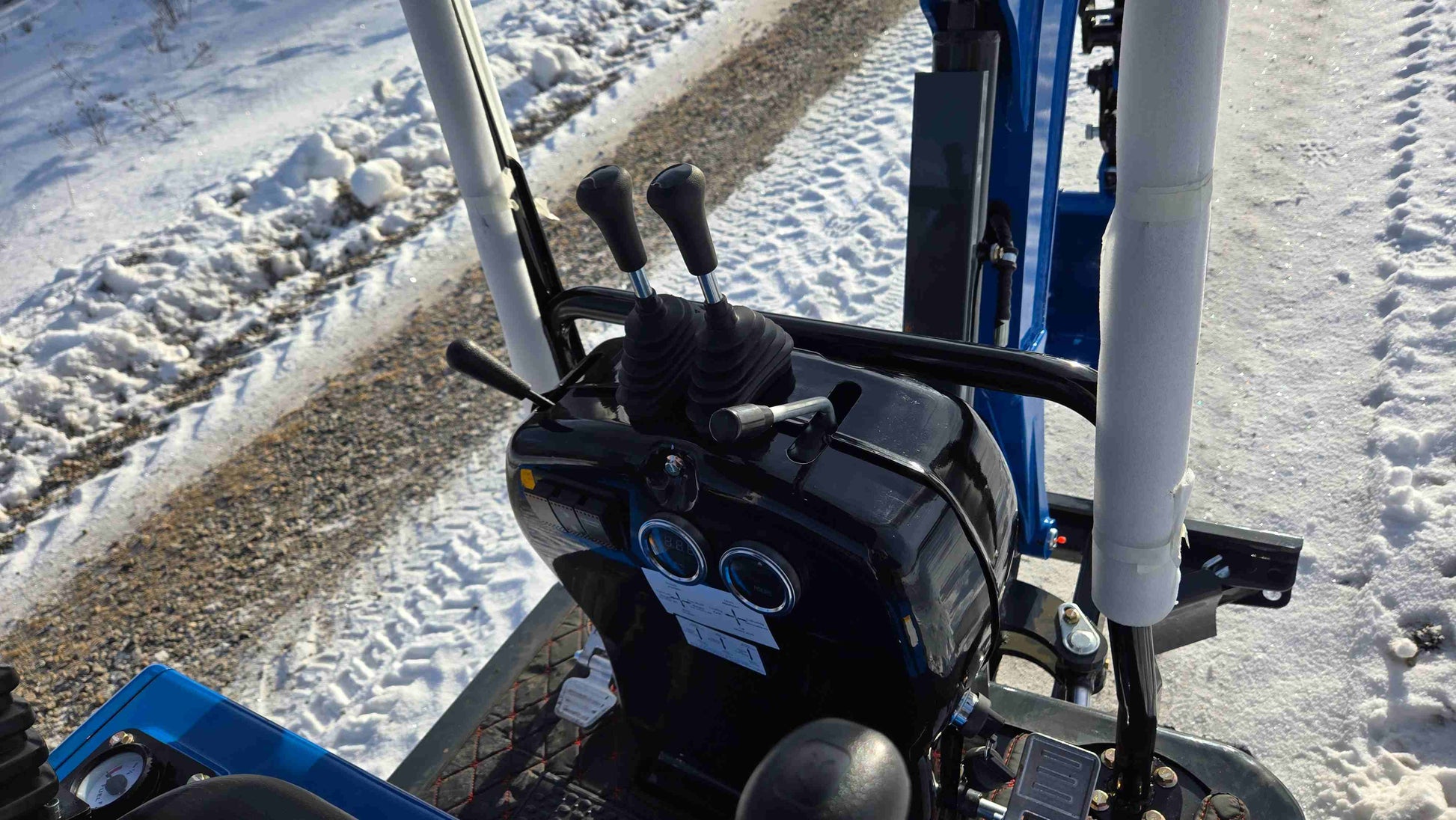 Rippa R10 1 ton mini excavator control levers and operator station in Canada from JoyT5 showing compact construction equipment for precise digging landscaping and small residential projects