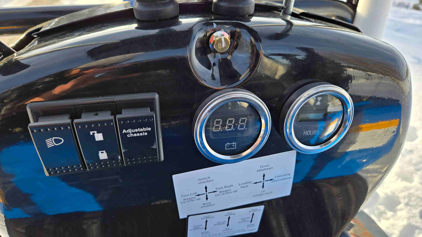 Rippa R10 1 Ton Mini Excavator for Sale in Canada dashboard and control panel from JoyT5 showing gauges and switches for compact excavator small construction equipment Canada

