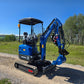 Rippa R15 1.5 ton mini excavator for sale in Canada from JoyT5 shown working on a gravel road small excavator for construction Canada ideal for landscaping and tight spaces

