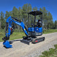 Rippa R15 mini excavator for sale with digging bucket on gravel road
