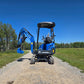 Full rear view of Rippa R15 mini excavator Canada, compact 1.5 ton small Kubota engine powered excavator for digging and landscaping construction work

