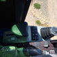 Close-up of joystick and function switches inside Rippa R22 mini excavator – compact 2 ton excavator for sale in Canada with Yanmar engine, designed for easy operator control.

