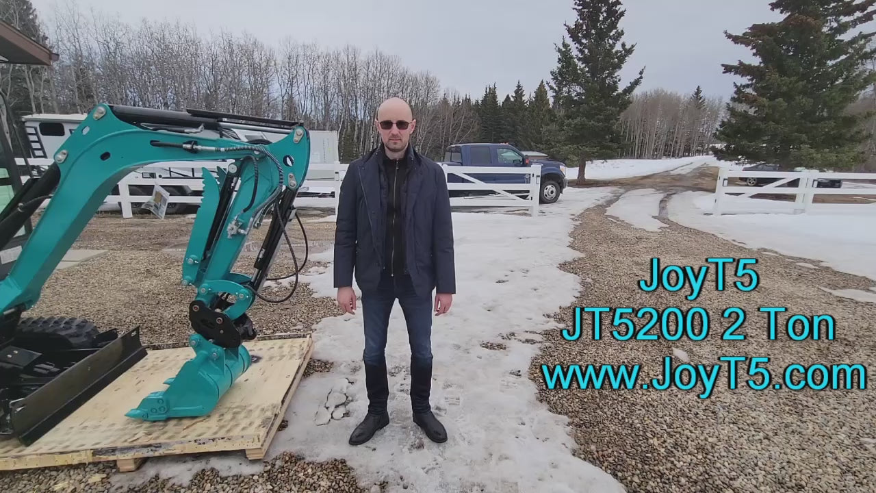 Demo of JoyT5 JT5200 2 Ton Mini Excavator with Cab For Sale. Canada